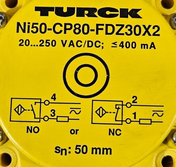 TURCK Ni50-CP80-FDZ30X2 / 20... 250 VAC/DC;  400 mA.                    Loc5E-18