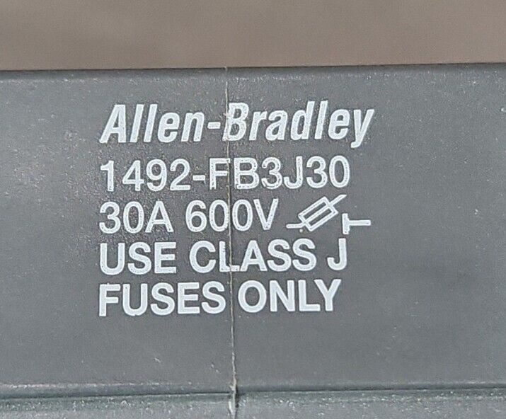 Allen Bradley 1492-FB3J30 Ser B. 30AMP, 600VAC. Fuse Holder.               4D-24