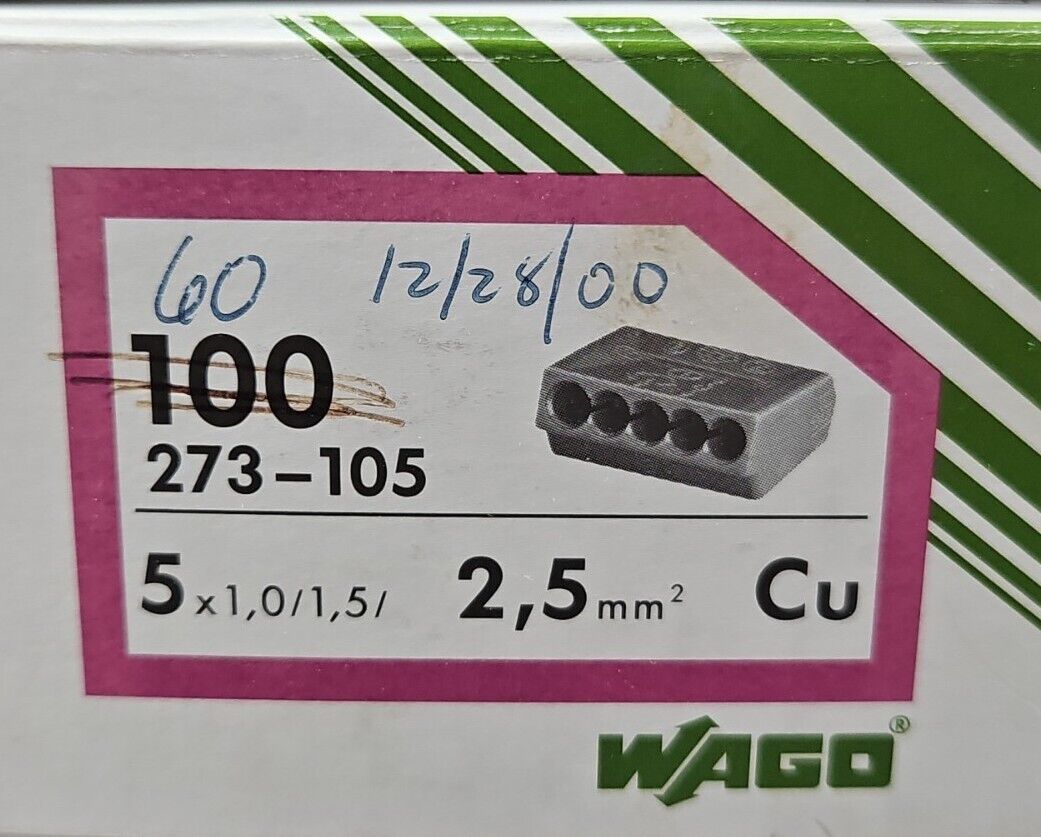 Wago 273-105 conductor Ground Terminal Block - Lot of 60                Loc3E-16