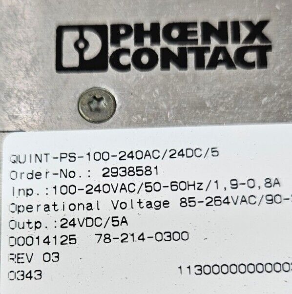 Phoenix Contact Quint-PS-100-240AC/24DC/5. Power Supply.     4E-22