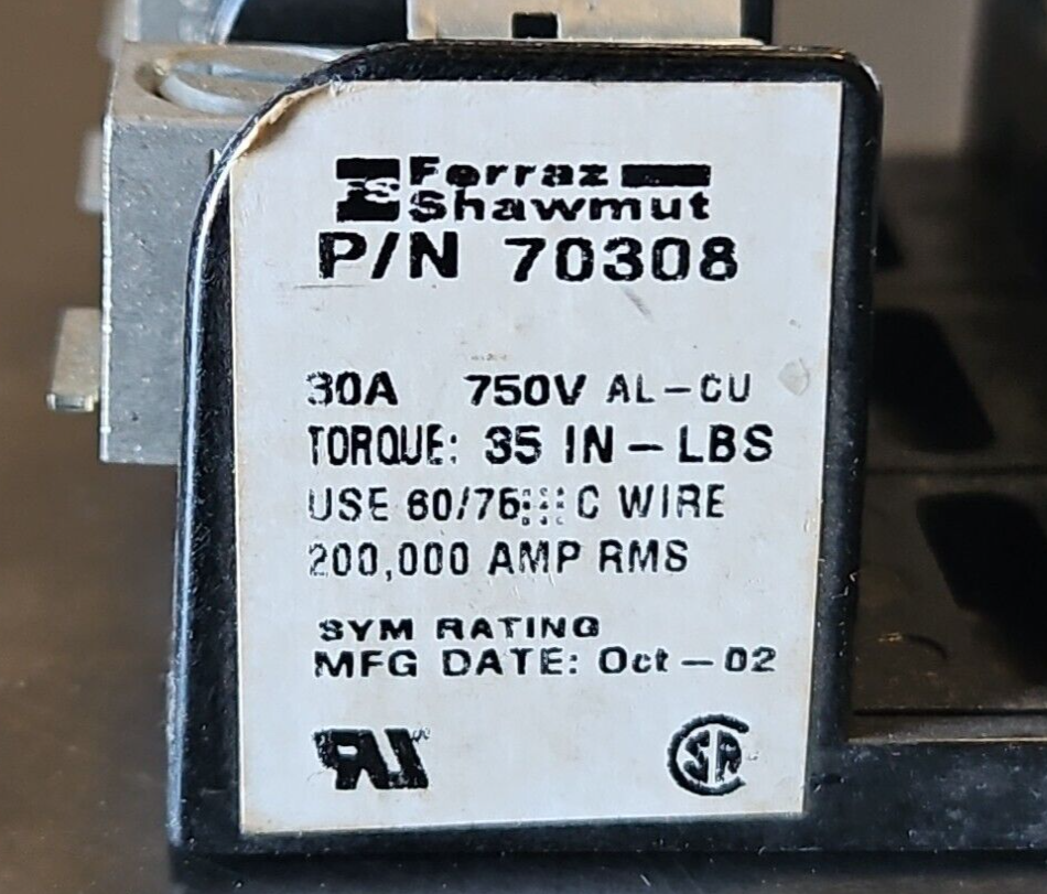 FERRAZ SHAWMUT 70308 FUSEHOLDER.    Loc4B20
