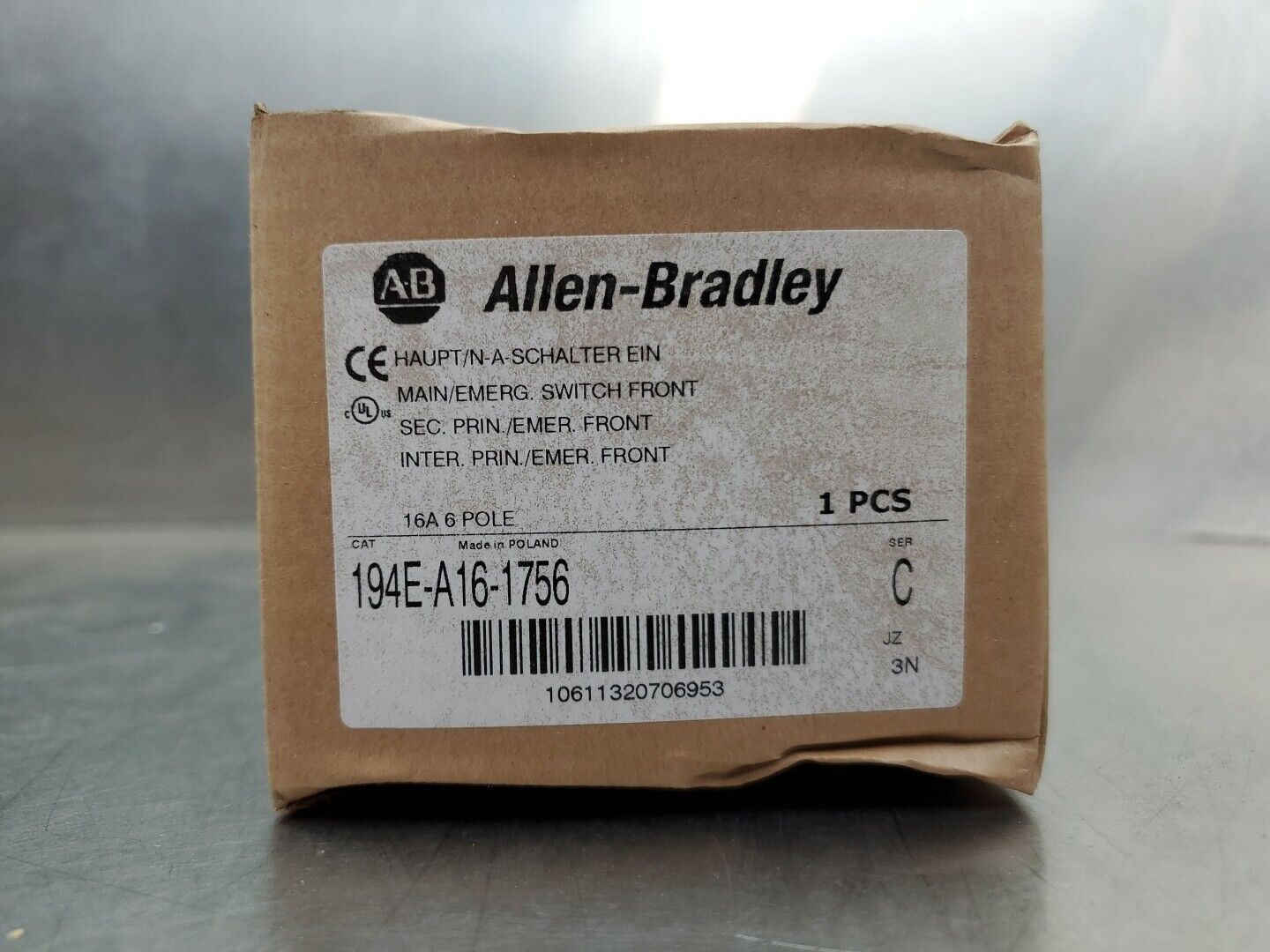 ALLEN BRADLEY 194E-A16-1756 Ser. C Main/Emergency Switch Kit.              4D-24