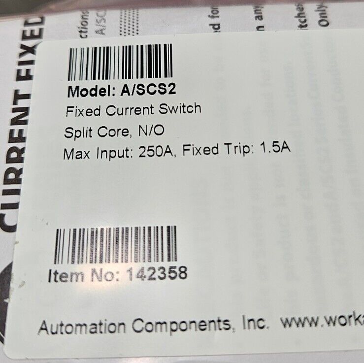 Automation Components A/SCS2 Fixed Current Switch.                      Loc3E-30