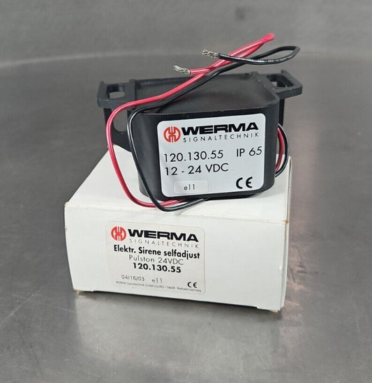 WERMA 120.130.55 Elektr. Sirene Selfadjust Pulston 24VC. 77-102db.      Loc4C-24