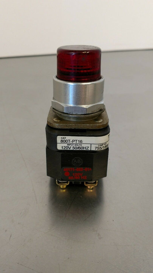 Allen Bradley Push Button 800T-PT16 Red Illuminated Switch 5A