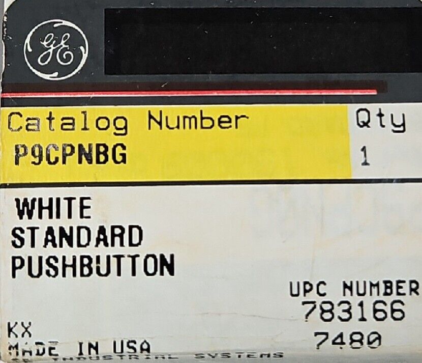 General Electric P9CPNBG White Push Button                             Loc 3E-31