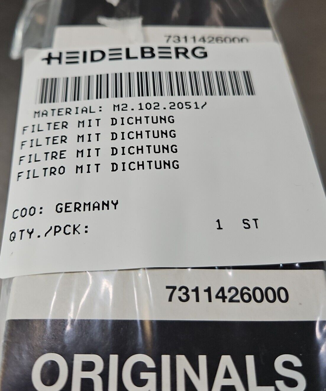 ELMO RIETSCHLE HIDELBERG Filter M2.102.2051.                              4C-21