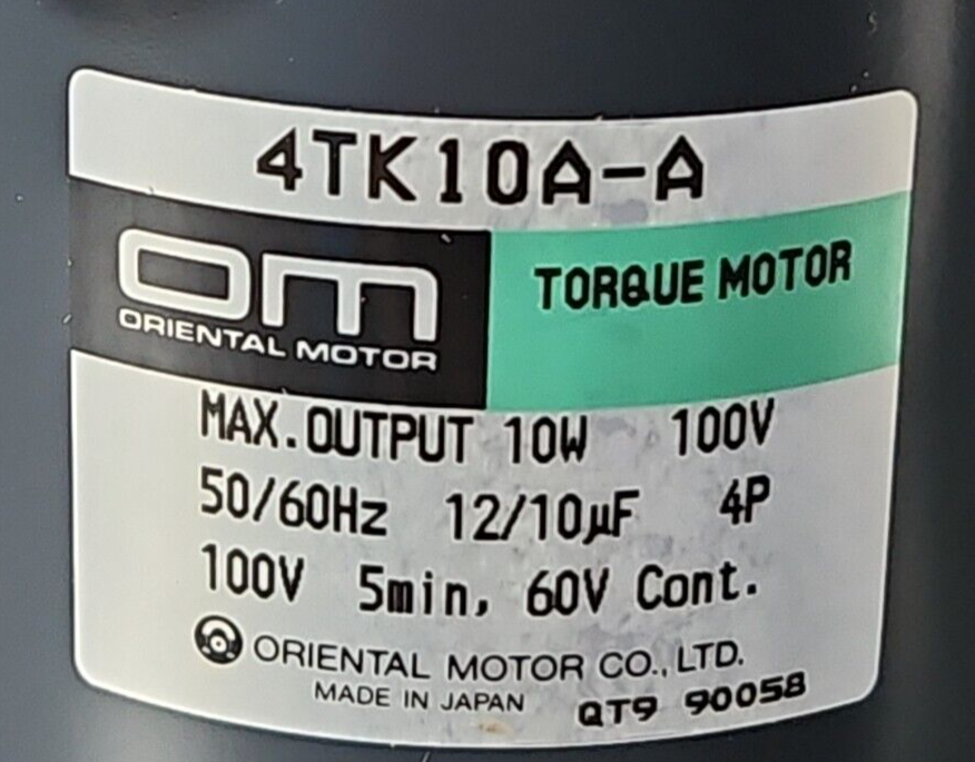 ORIENTAL TORQUE MOTOR 4TK10A-A 100V.                                   Loc4E-29