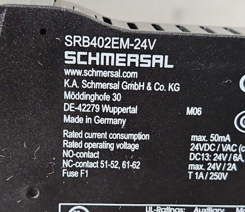 SCHMERSAL SRB402EM-24V RELAY.      3A-16