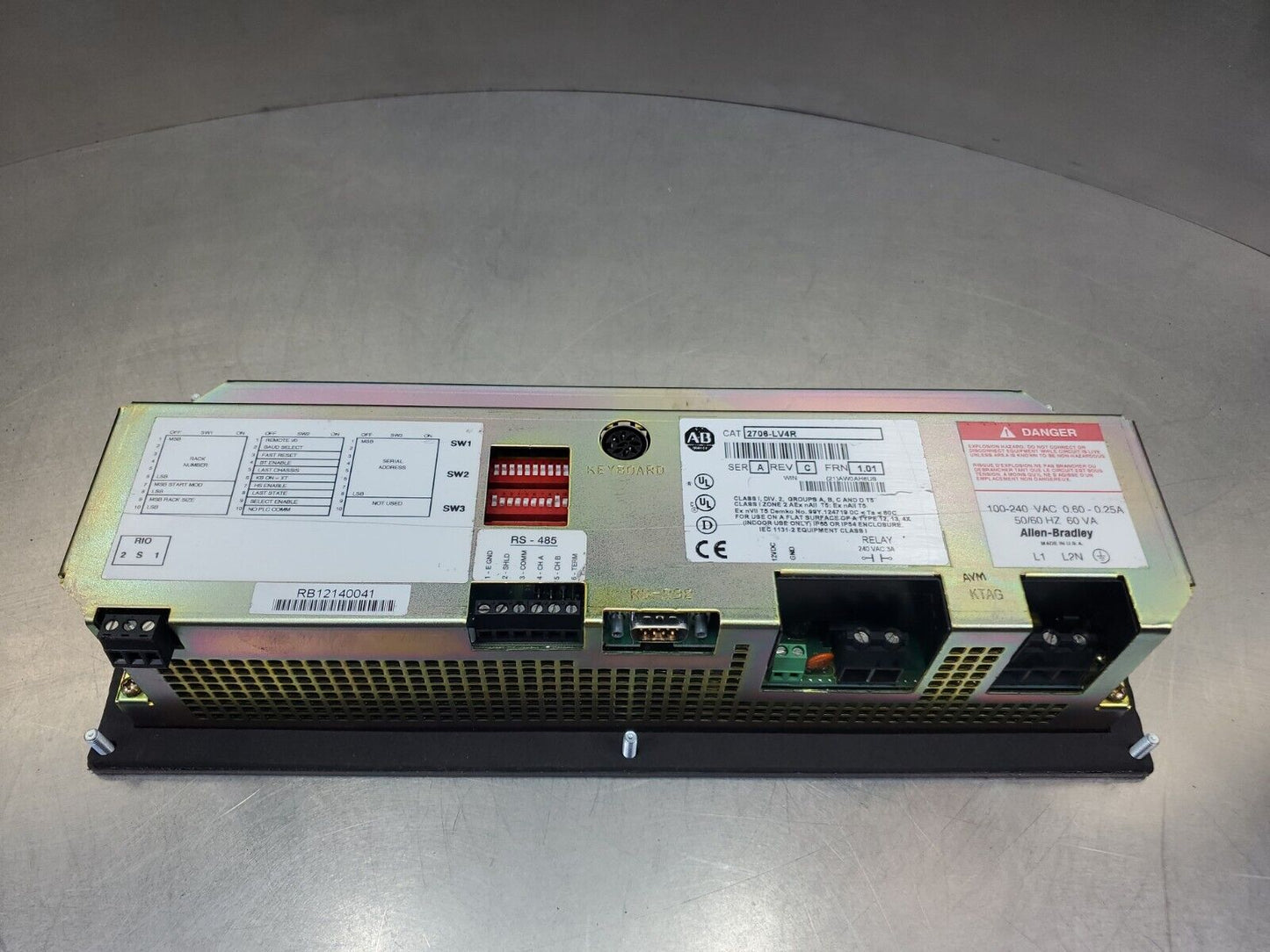 Allen Bradley DataLiner 2706-LV4R Ser A Rev C FRN 1.01 Display Module.        2D