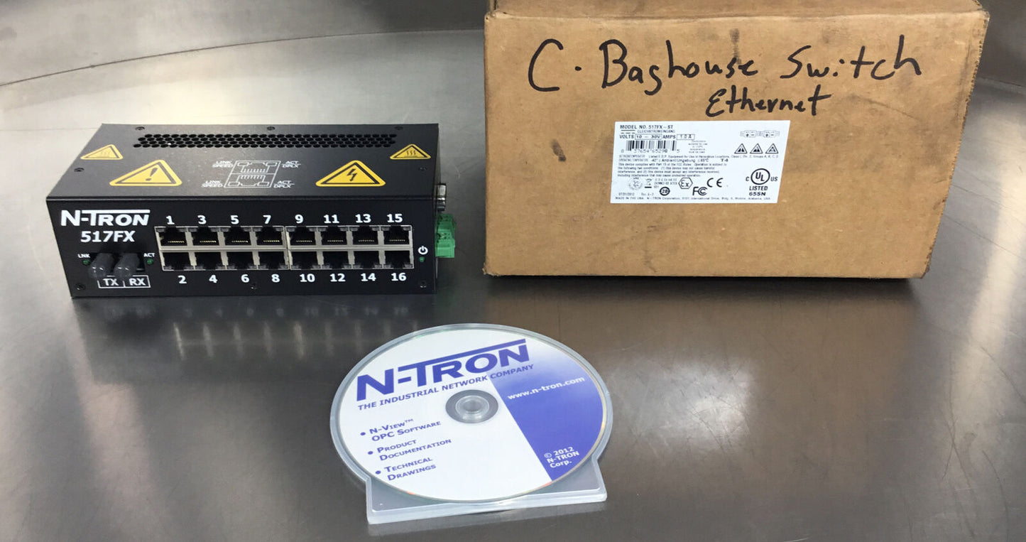 N-TRON 517FX-ST Industrial Ethernet Switch 17 Ports 10-30V DC 1.0A    3B-10