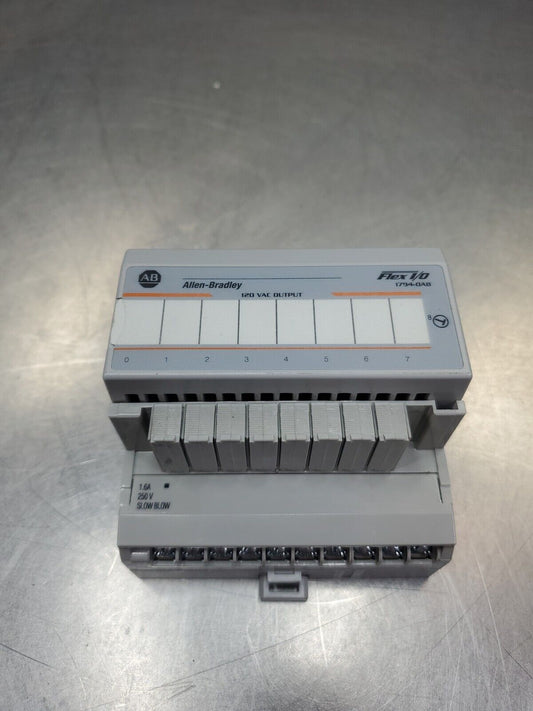 Allen Bradley Flex I/O 1794-OA8 120VAC Output Module w/Terminal Base.      3A-15