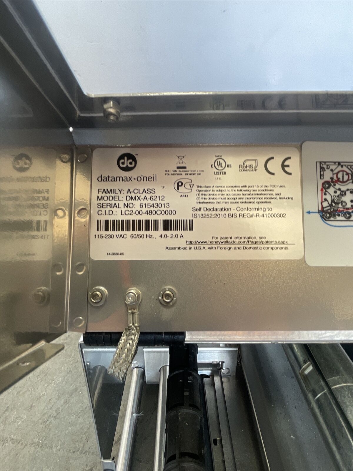 Datamax DMX-A-6212 Direct Thermal/Thermal Transfer Label Printer- Powers On @2A