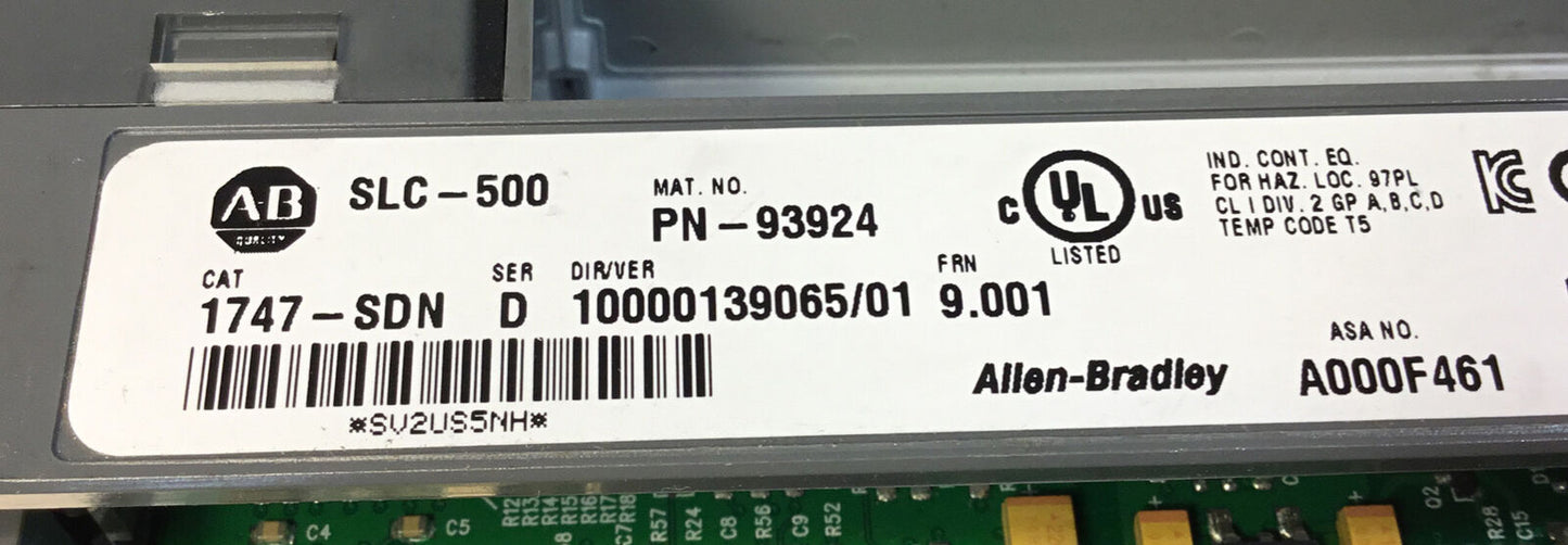 Allen-Bradley SLC 500   1747-SDN Series B DeviceNet Scanner Module         3D-15
