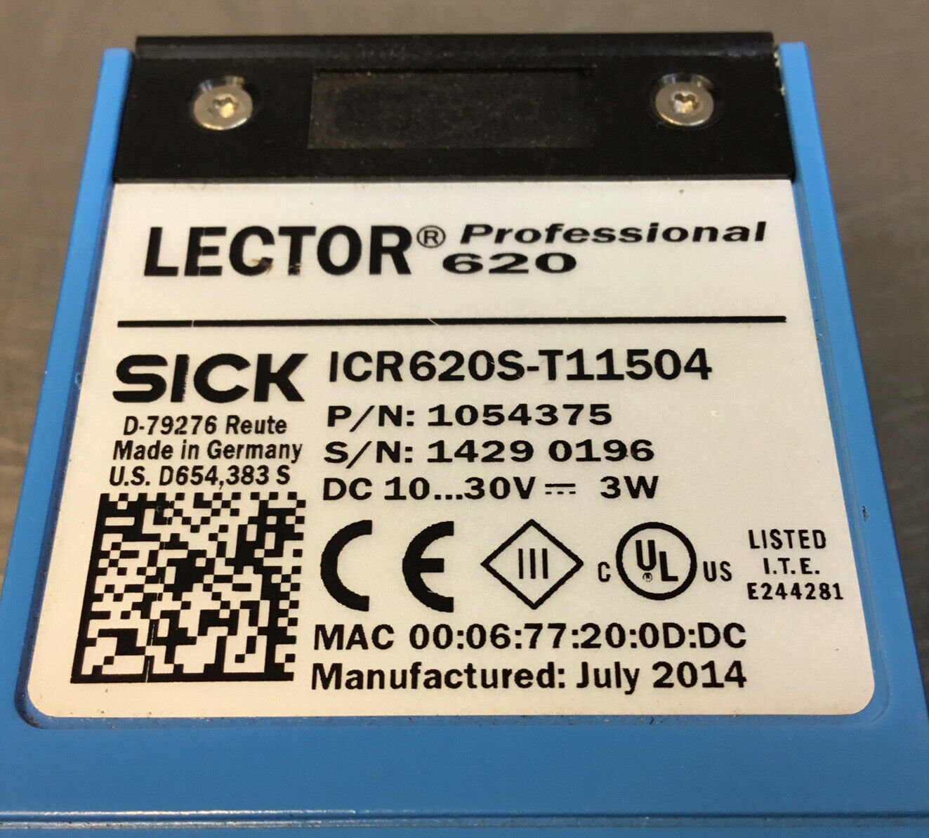 SICK  ICR620S-T11504  /  1054375  LECTOR Image Based Code Reader   3E-17