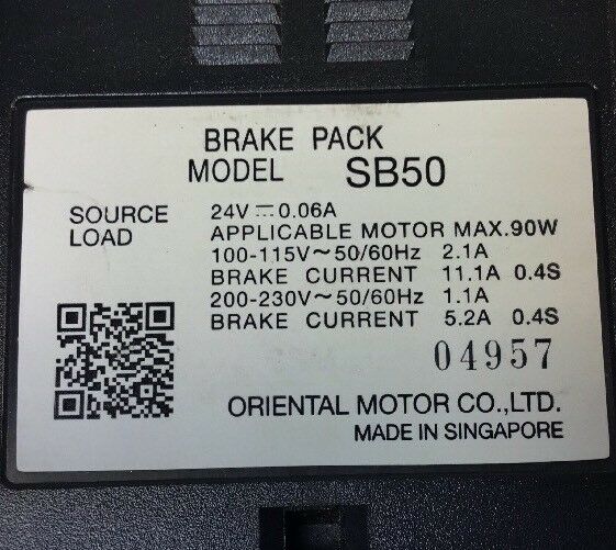 Oriental Motor SB50 Break Pack     5E