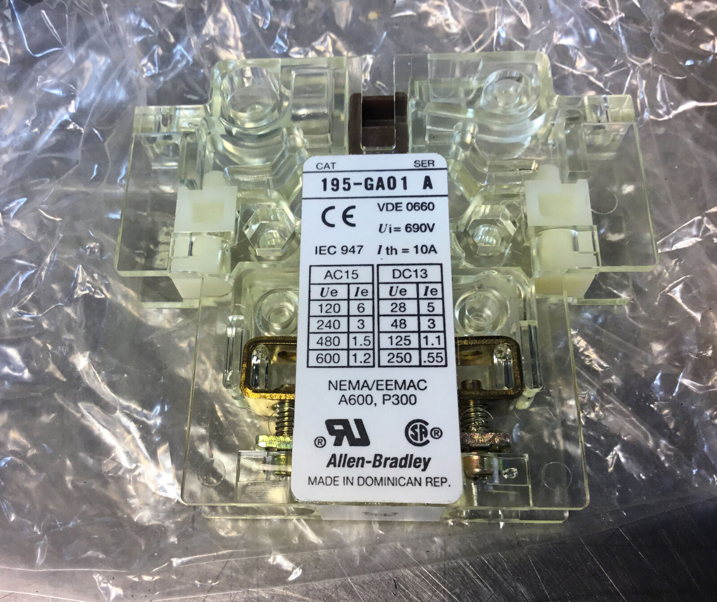 Allen-Bradley  195-GA01  Auxiliary Contact, Series A       4E-16