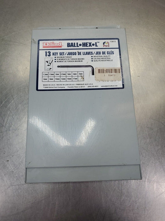 Eklind 13613 Ball•Hex•L Industrial Quality 13-Key Set.                     5D-20
