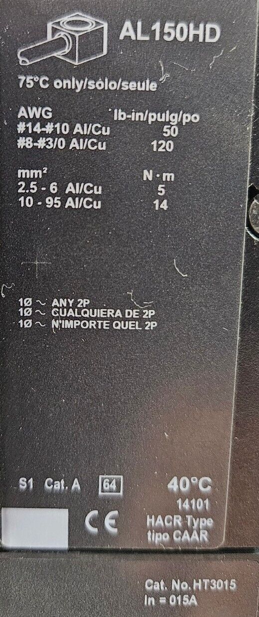 Square D HGL36015T Power Pact 3-Pole Thermal Magnetic Circuit Breaker.  Loc4B-26