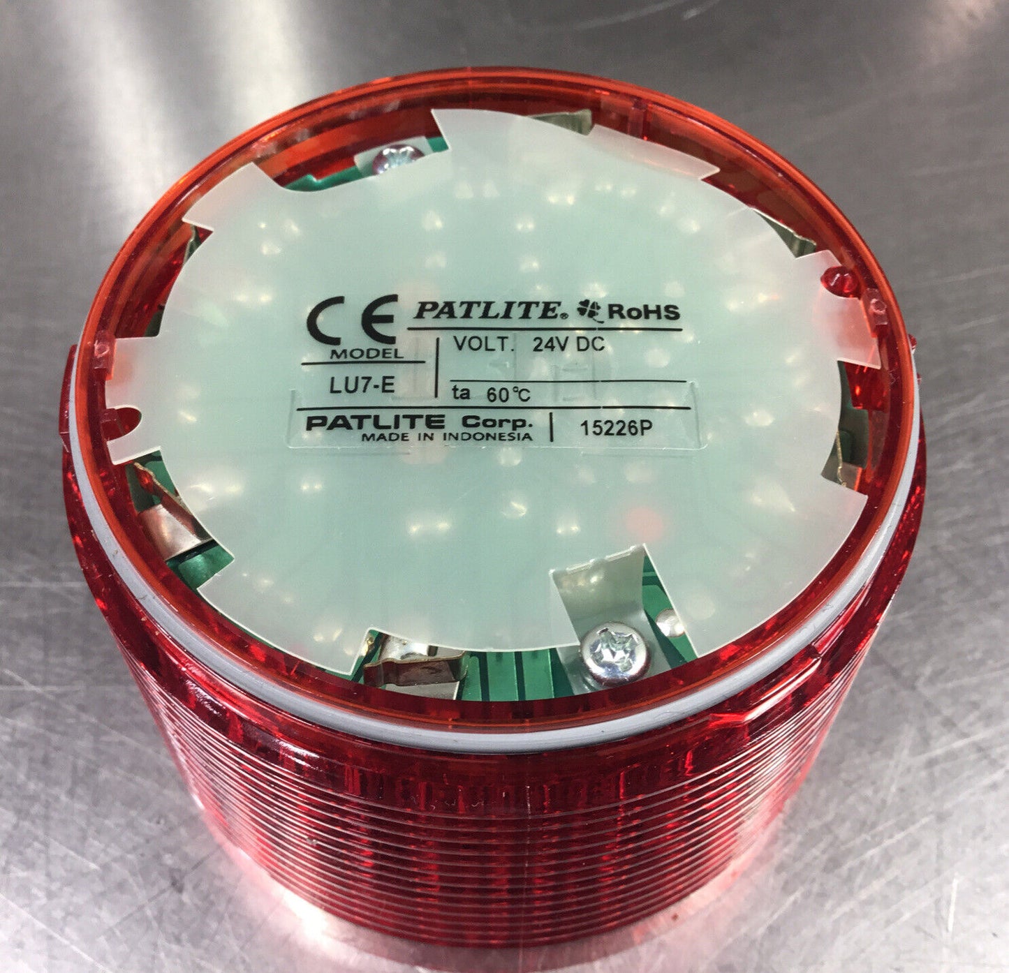 Patlite LED Stk Light LU7-02 + LU7-E Clear,Amber,Green,Blue & Red Warnings 3E-27