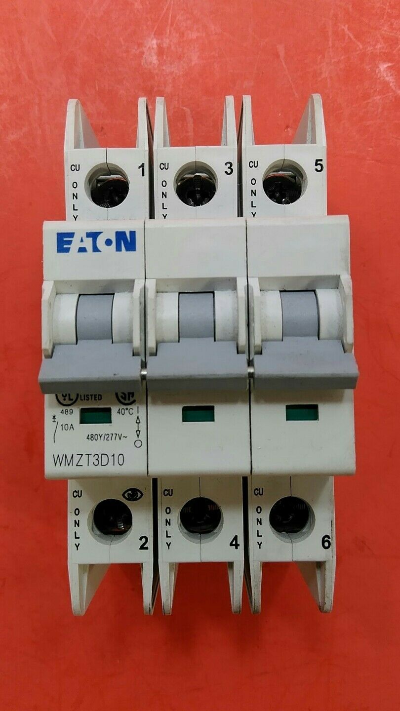 EATON WMZT3D10 DIN RAIL CURRENT LIMITING CIRCUIT BREAKER 3 POLE 10A        4E-13