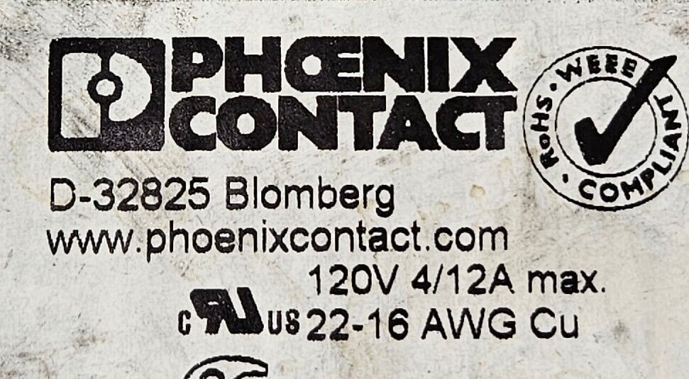 Phoenix Contact D-32825 Terminal Block with LN0085957.                   Loc 5K1