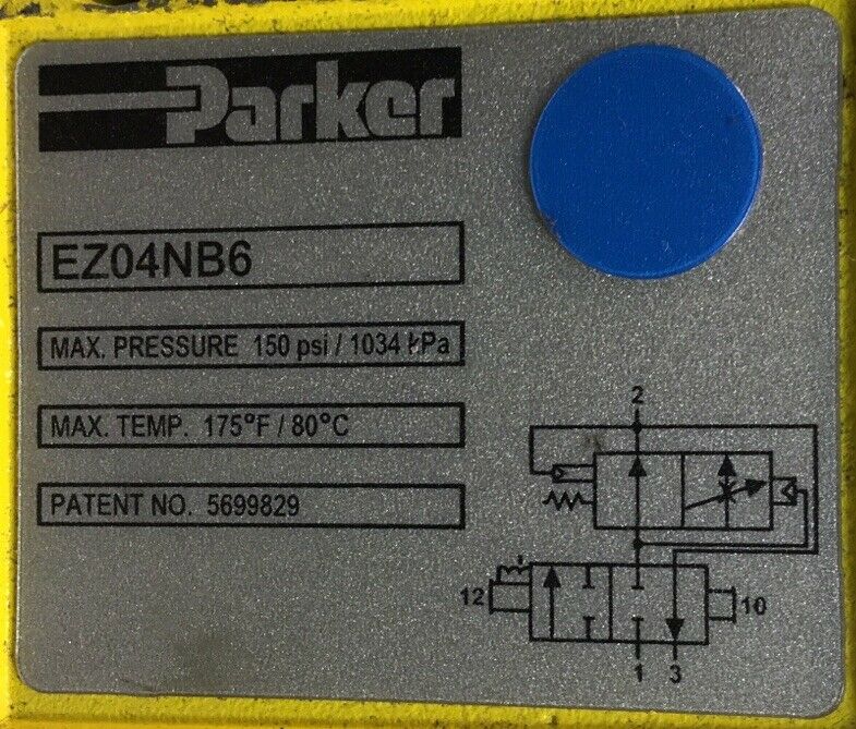 Parker Pneumatic Lockout Valve, EZ04NB6   150PSI    6D