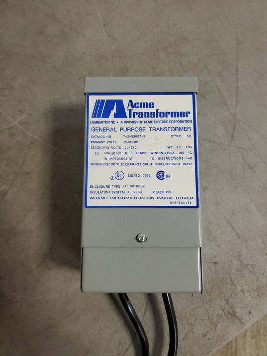 ACME Transformer T-2-53007-S 240/480V 50/60Hz 1 Phase.                     4B-21