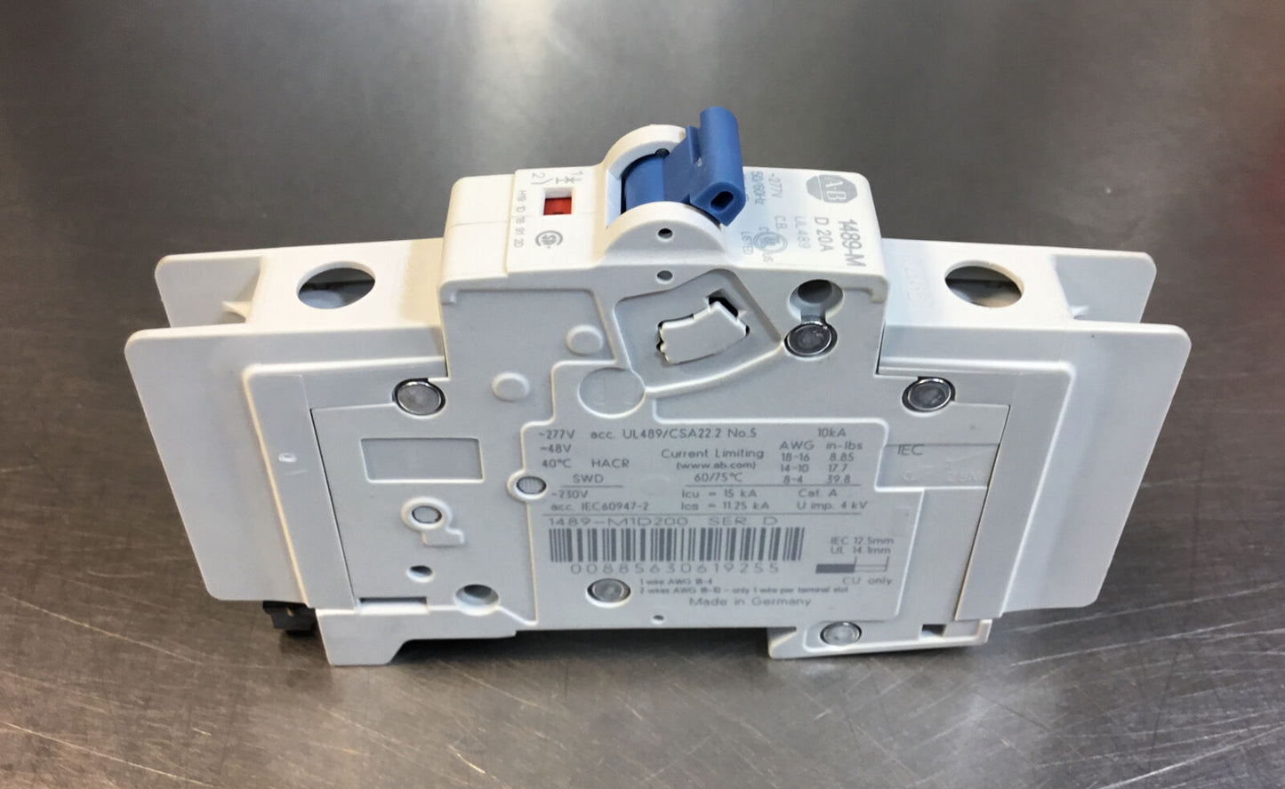 ALLEN BRADLEY  1489-M1D200  Ser. D CIRCUIT BREAKER 20A 1 Pole     4C