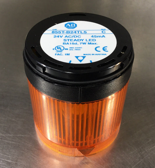 ALLEN BRADLEY  855T-B24TL5 /C  STEADY LED AMBER 24V AC/DC    3E-17