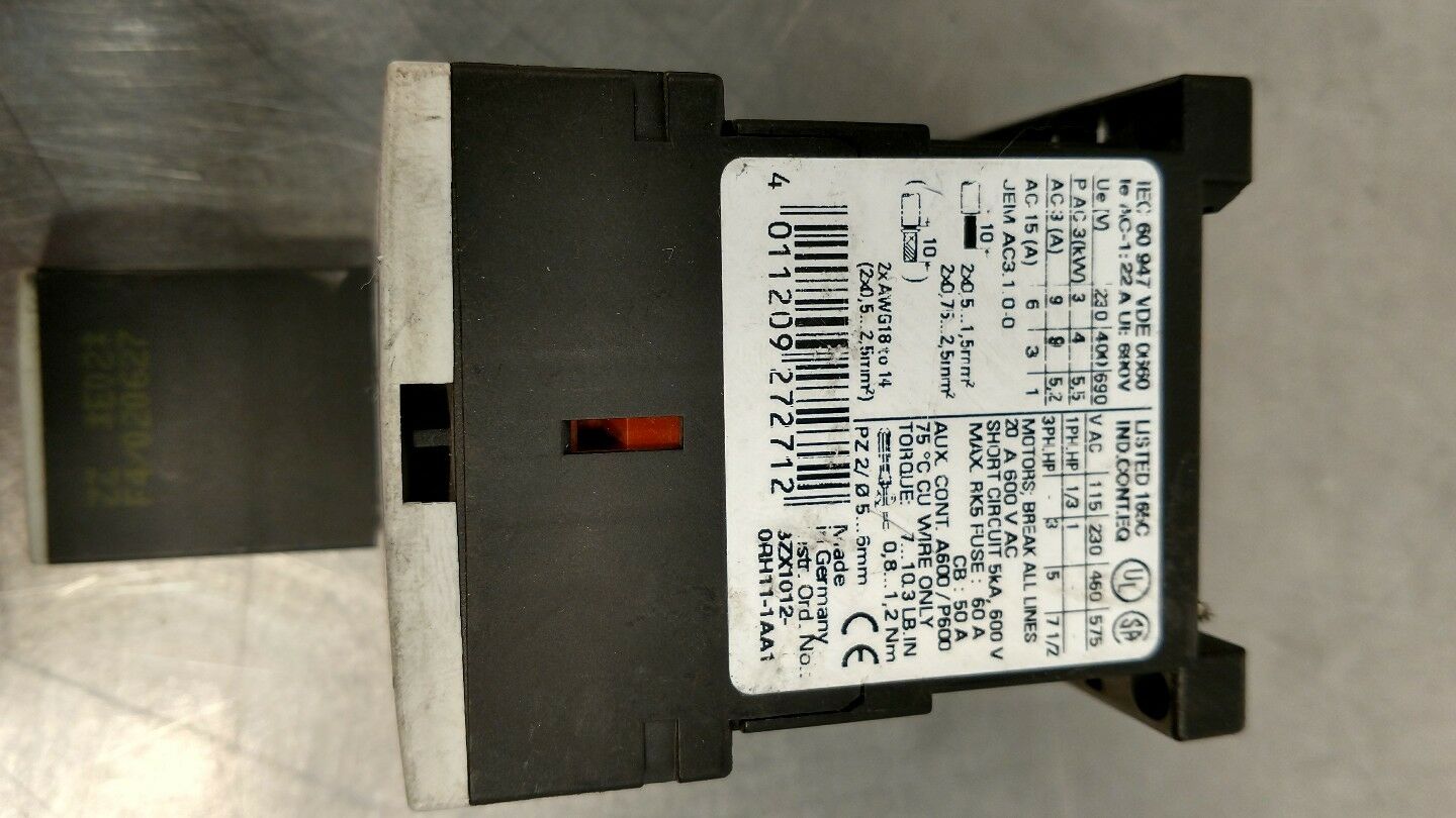 Siemens Sirius 3RT1016-1BB42 G/020717*E05* DC 24V Contactor                4E-12