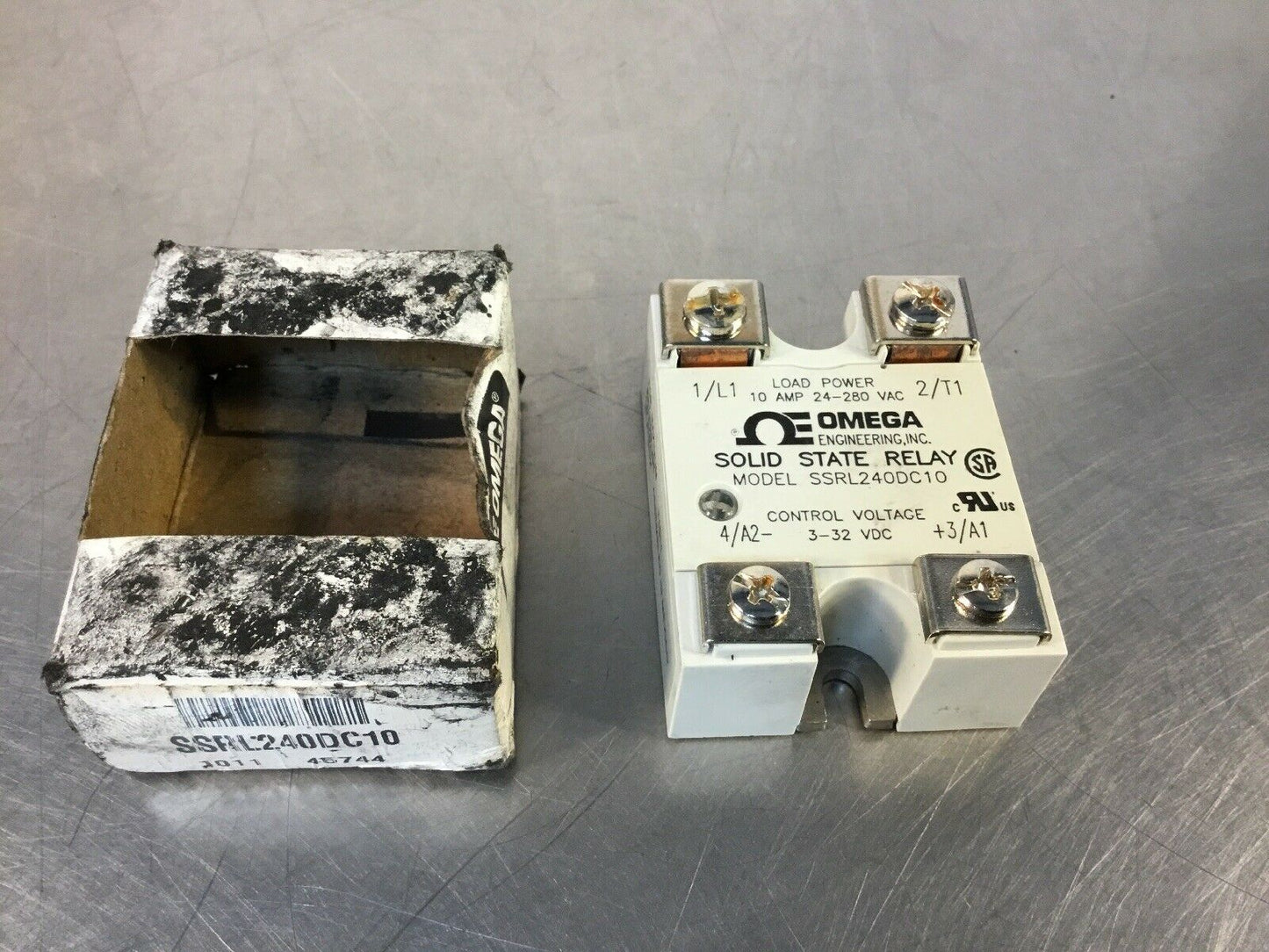 Omega SSRL240DC10 Solid State Relay Load Per. 10A 24-280VAC, Control 3-32 VDC 4B