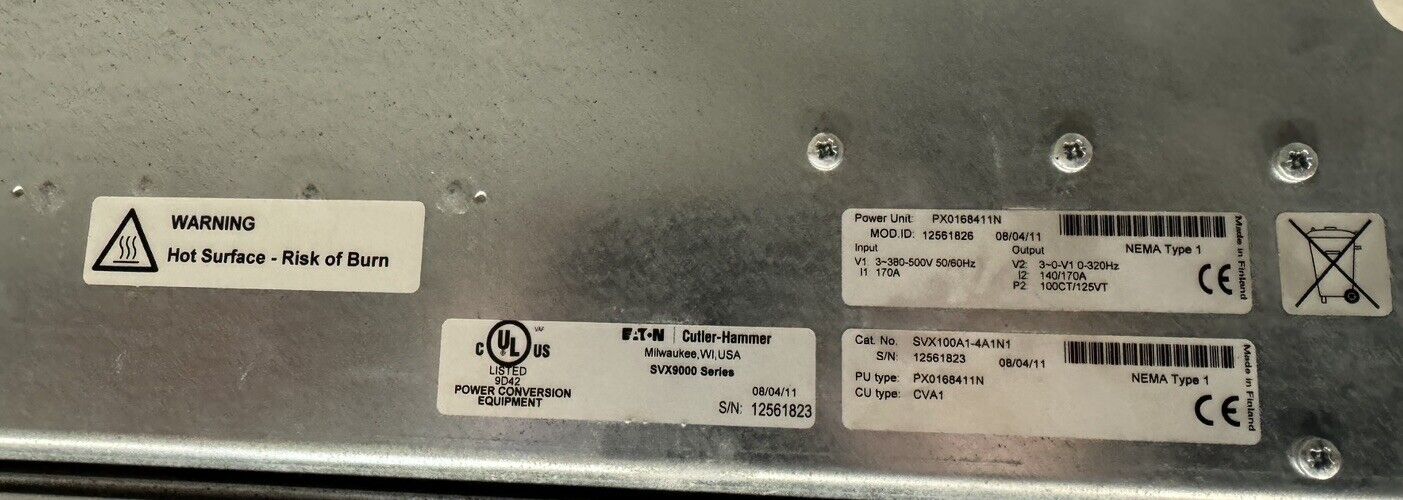 SVX100A14A1N1 Cutler Hammer 140A 460V 100HP SVX9000