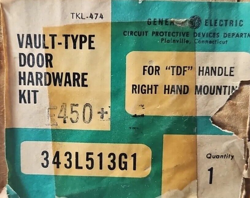 GE 343L513G1 Vault-Type Door Hardware.    Loc4D29