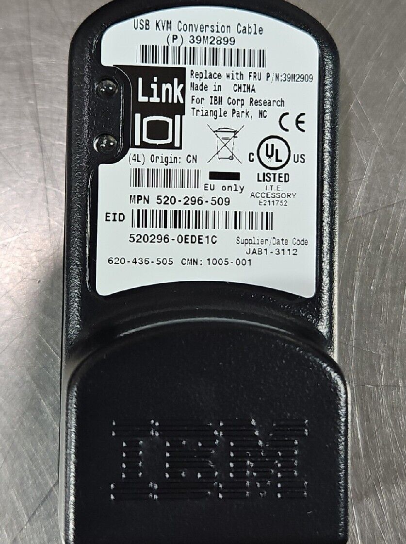 IBM 39M2899 USB Conversion Cable IBM USB KVM Cable Cat5.               Loc 5E-10