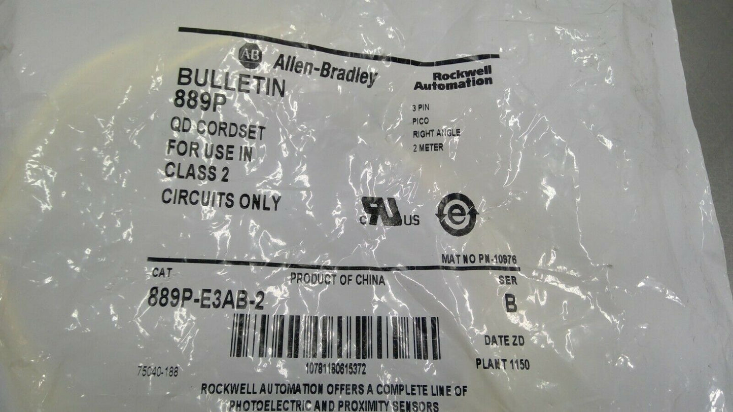 Allen-Bradley 889P-E3AB-2 Ser. B  BULLETIN 889P QD CORDSET        5D