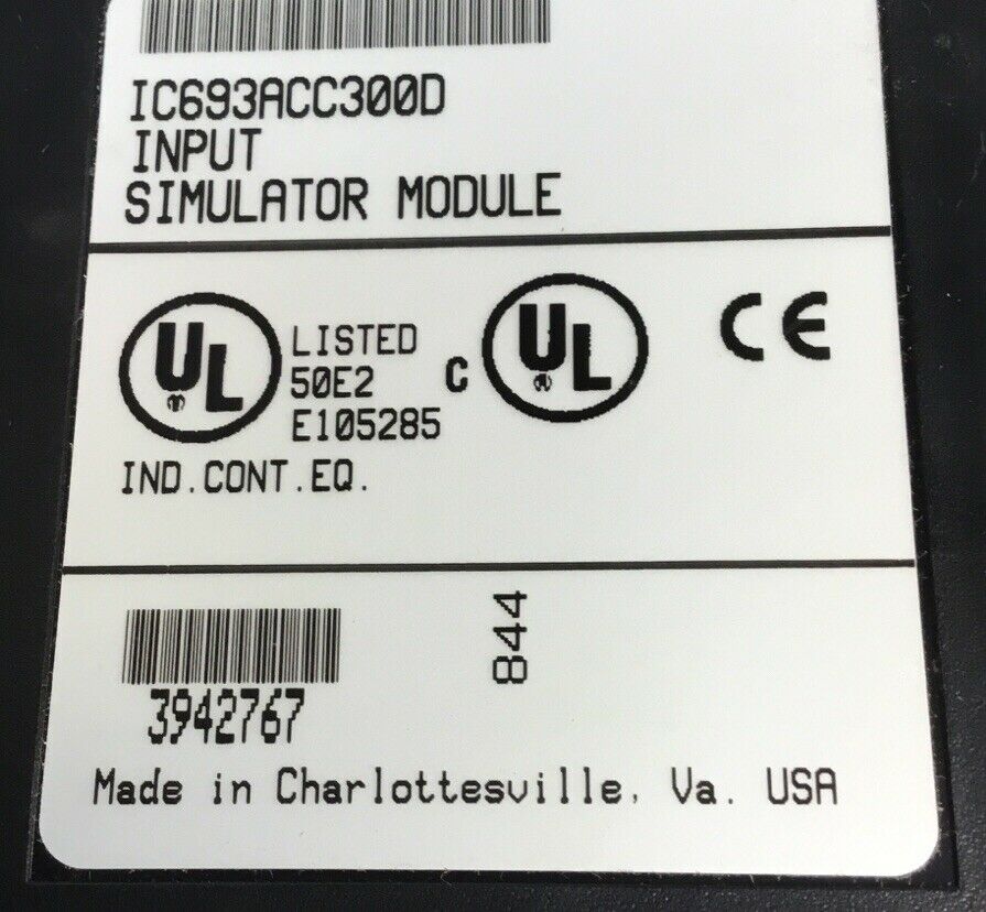 GE Fanuc IC693ACC300D Input Simulator Module.    3D-17