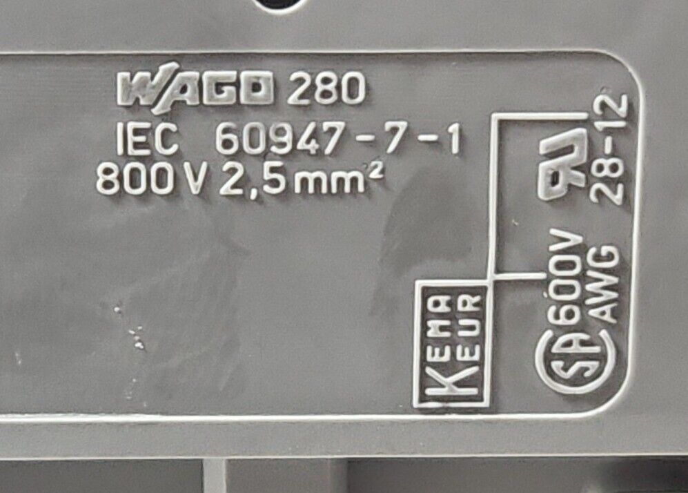 WAGO 280-641 Conductor Through Terminal Block - Lot of 27.              Loc3C-12