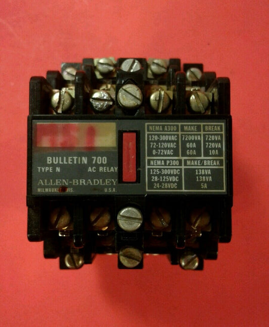 Allen Bradley Control AC Relay 700-N800A1 Ser C 120VAC Coil Used.    4E