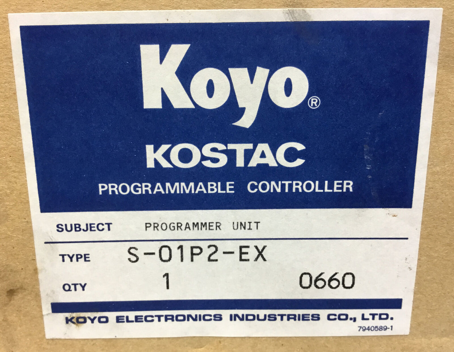 KOYO S-01P2-EX  KOSTAC PROGRAMMABLE CONTROLLER MODULE   3B-1