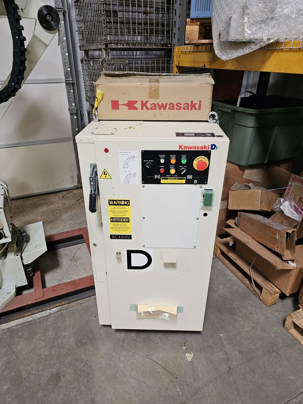 Kawasaki ZZX300S B Robot w/ D32F D001 CONTROL CAB/50817-1347 Teach PENDANT