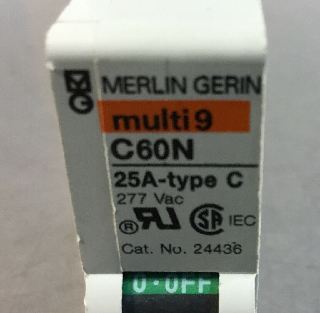 Merlin Gerin Multi9 C60N Circuit Breaker 25A Type C 277VAC.  4C
