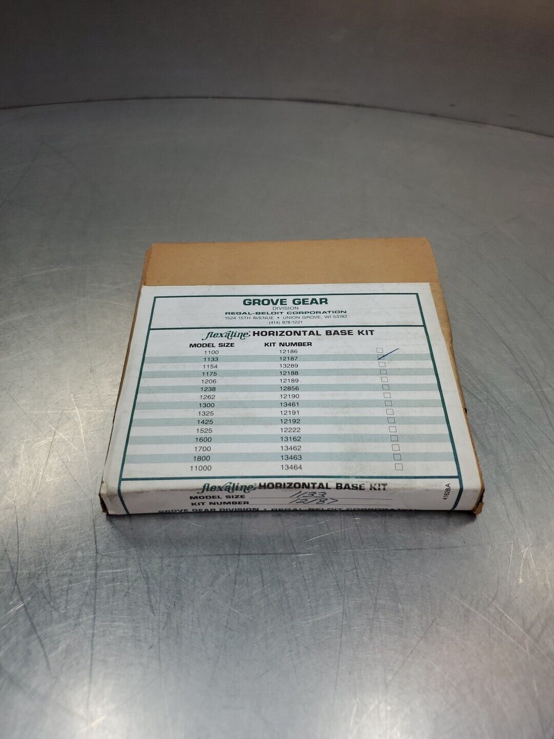 Grove Gear FLEXALINE KIT12187 (1133) HORIZONTAL BASE KIT. 4E27