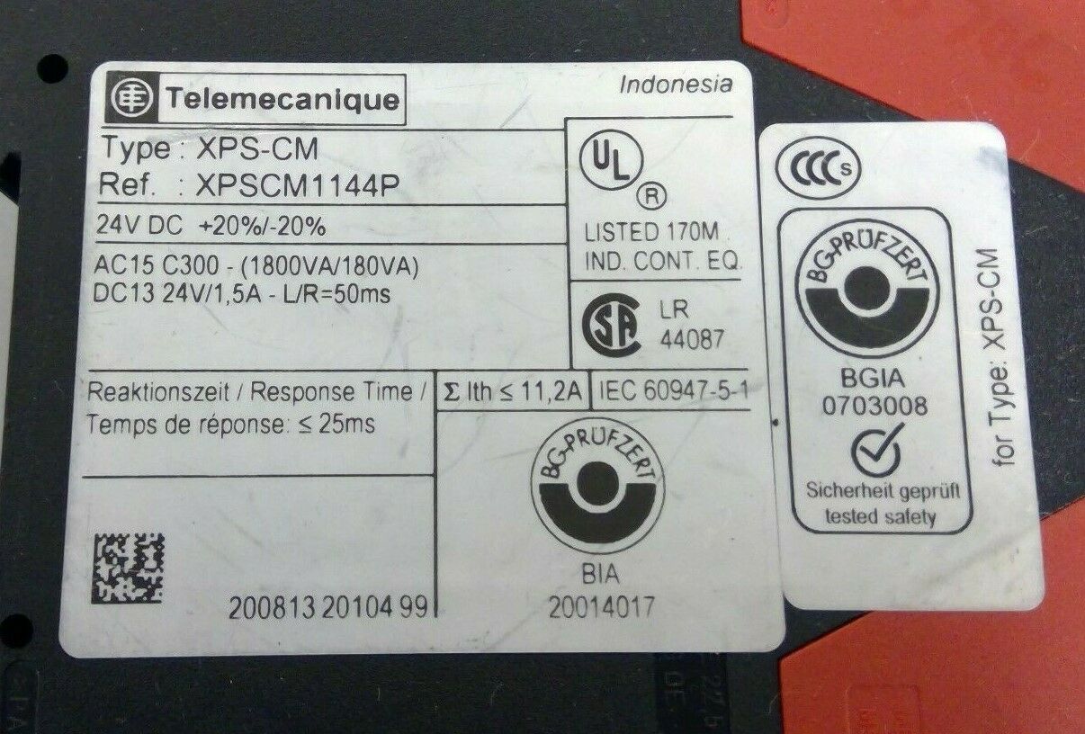 Telemecanique - Preventa - XPS-CM Safety Relay XPSCM1144P                     4D