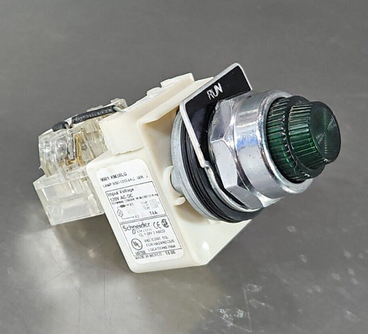 Schneider 9001 KM38LG Green Lens Push to Test Pilot Light.              Loc4C-17