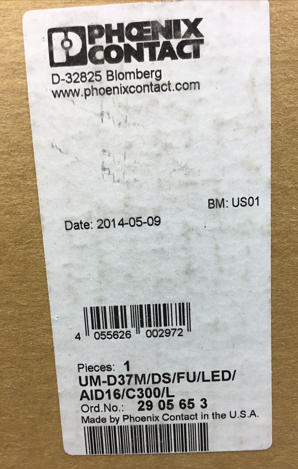 PHOENIX CONTACT UM-D37M/DS/FU/LED/AID16/C300/L   Varioface Module    Loc.3A