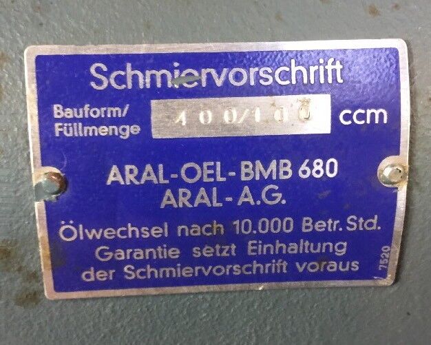 Adam Baumuller G.M.B.H. VDE 0530 SB 0/3 G 112/80/30 DB 11/4 Motor/Gearbox   1L