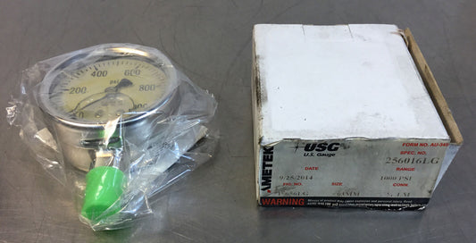 AMETEK  256016LG  /  P 656LG  LIQUID FILLED GAUGE 1000PSI 1/4 LM 63MM  6D