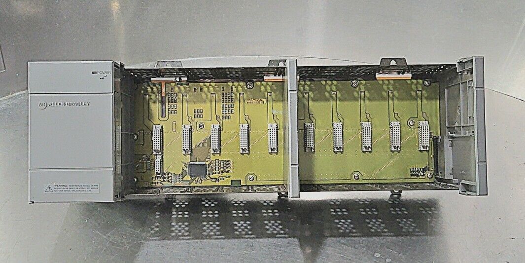 Allen Bradley 1746-P2/C Power Supply with 1746-A10/B  Slot Rack.     Loc 3D