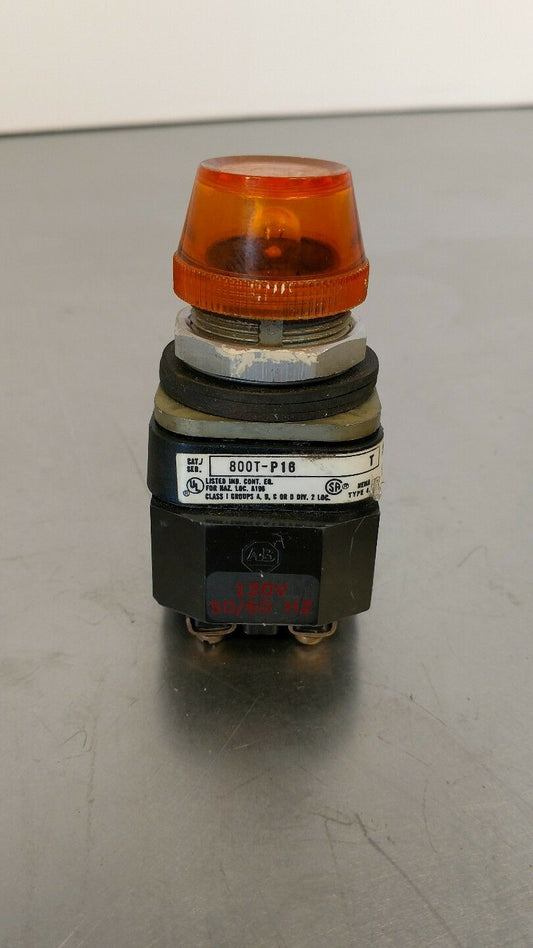 Allen Bradley Push Button 800T-P16 Orange Illuminated Switch 5A